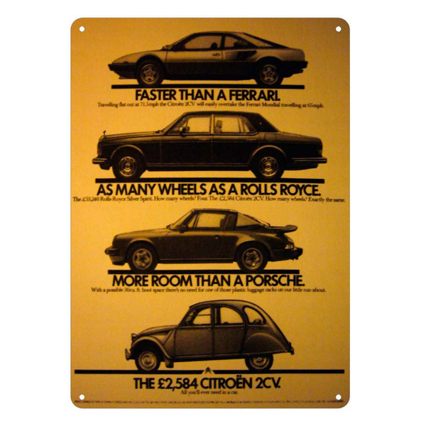 Agedsign Citroen 2cv Signs, Garage Gifts for Men Vintage Car Tin