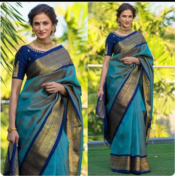 Blue Wedding Sarees: Buy Latest Designs Online | Utsav Fashion