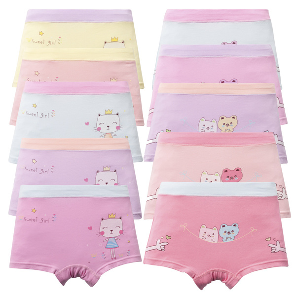3-10 Years（pack of 10) Girls Cotton Underwear Soft Boy Shorts Cute Panties  By Core Pretty