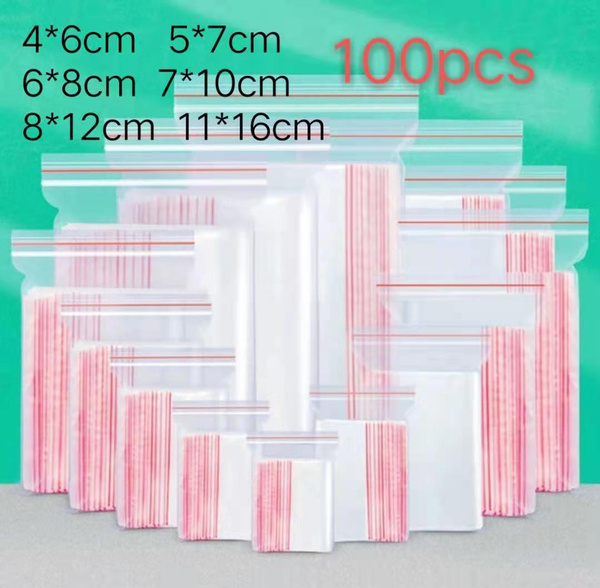 100Pcs Mini Zip Lock Baggies Plastic Packaging Bags Small Plastic