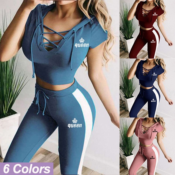  Work Out Sets Womens - Gym Two Piece Outfits 2 Pc