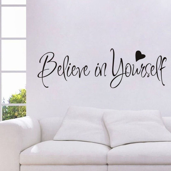 Believe wall art sticker inspirational quote Lounge Bedroom Home Decor kitchen 