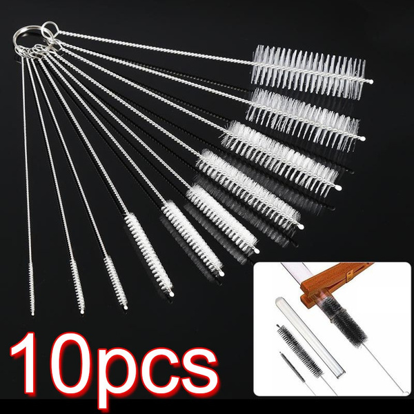 10pcs Nylon Straw Cleaners Cleaning Brush Drinking Pipe Cleaners Stainless  Steel Glass