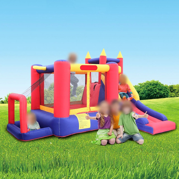 Inflatable Jumper Bounce House Safety Three Play Areas Kids Castle