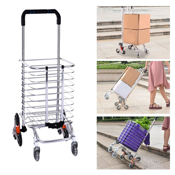 2 Styles-Shopping Cart Portable Utility Carts Folding Trolley Light ...