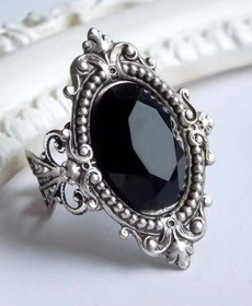 Crystal, victorian, black, Jewelry