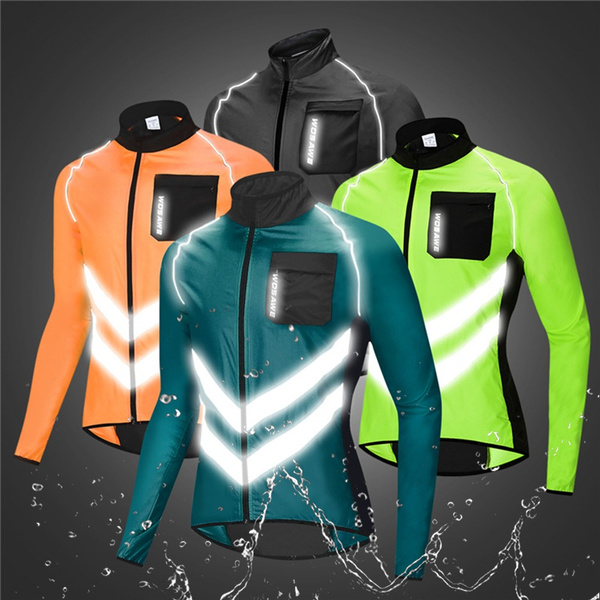 Reflective Waterproof Cycling Jacket Men's Windbreaker High Visibility