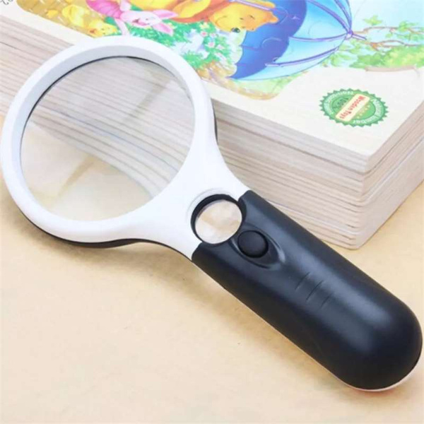 45x Handheld Reading Magnifying Glass Lens Jewelry Watch Loupe Illuminated Jewelry  Loupe Magnifier