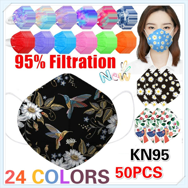 50pcs 24 Colour 5Layer Mouth Masks Cover Reusable Dust Maske