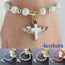 Christian, christ, Angel, Cross Bracelet