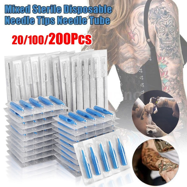 Tattoo Needles & Cartridges Set Disposable Mixed Tattoo Needles & Assorted Tattoo  Needles Tubes Tattoo Tips(20/40/100/200Pcs) | Wish