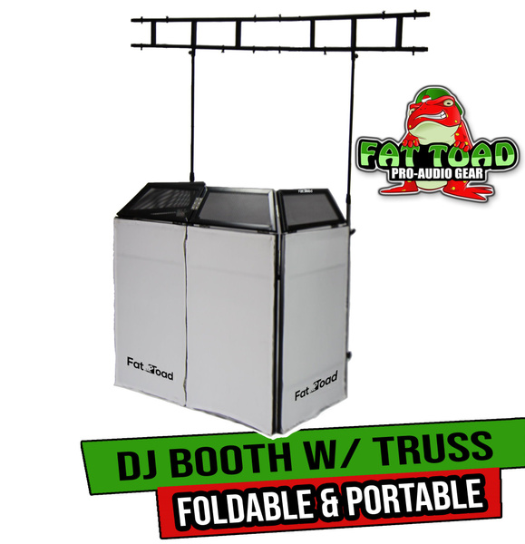 Dj booth tabletop with 8ft lighting truss stand package by fat toad