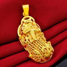 18k gold, fashiongift, Chain, hollowpendant