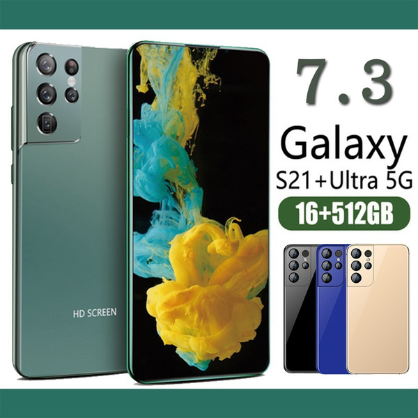 5G Galaxy S21+Ultra smartphone with 7.3-inch Screen RAM 16GB & RAM 512GB  Battery capacity 6800 mAh (Black/Green/ gold/blue)