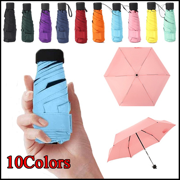 Indiferencia reacción quemar 1 Pcs Mini Pocket Sun Rain Umbrella Portable Lightweight Windproof 5  Folding Sunscreen Umbrella | Wish