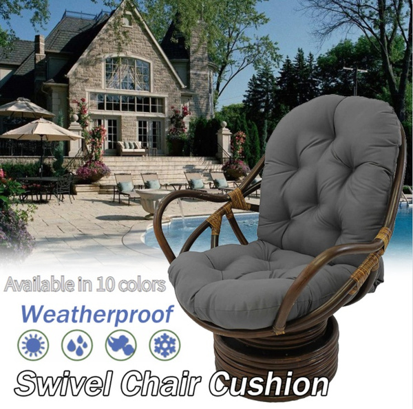 Steel Grey New Blazing Needles Swivel Rocker Chair Cushion 