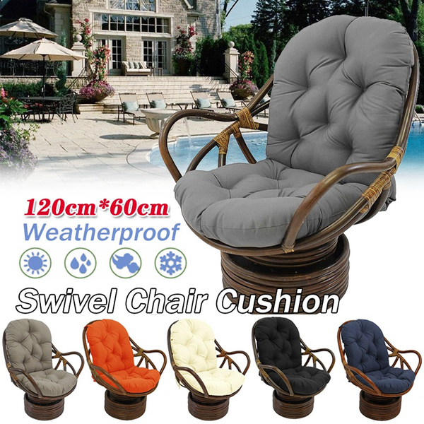 Rattan swivel chair online cushions