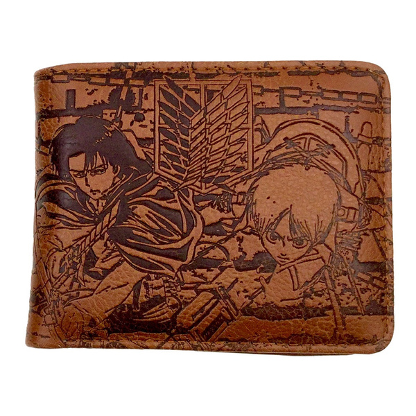 Pop Anime Attack on Titan Artificial Leather Eren Jaeger Levi Ackerman  Wallet Mens Wallet PU Wallet Boy Man Girl Women Wallet