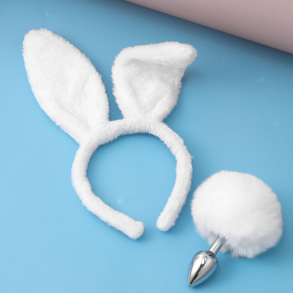Bunny Ears Nose Tail Butt Plug Animal Fancy Costume Kit