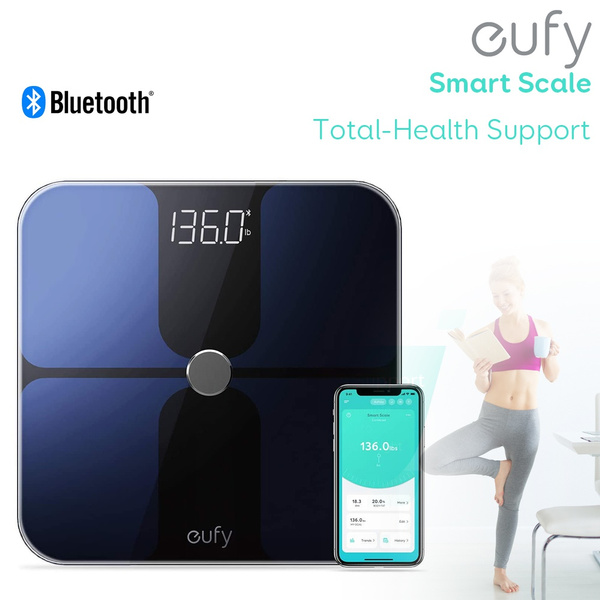 eufy by Anker, Smart Scale with Bluetooth, Body Fat Scale, Wireless Digital Bathroom  Scale, 12 Measurements, Weight/Body Fat/BMI, Fitness Body Composition  Analysis, Black/White, lbs/kg/st