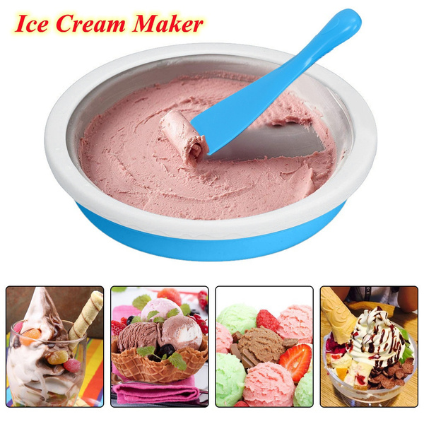 TKI-S 2500 g weight good look funny Instant Ice Cream Maker Yogurt Frozen Pan Ice Roll Time Pan US Stock 