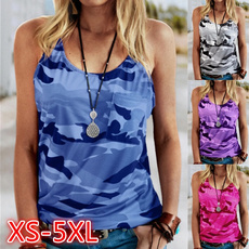 Summer, womens top, camouflage, Plus Size