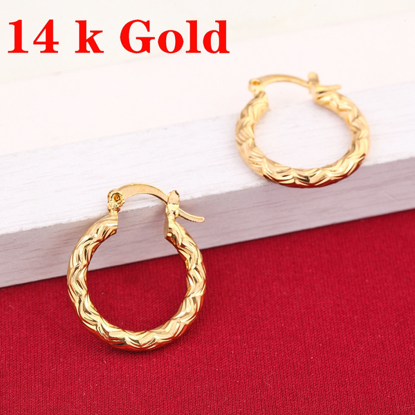 Cheap 18K Golden Earrings Girls Dubai Gold Turkish Egyptian