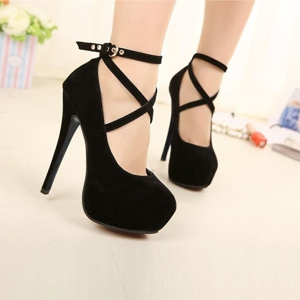 Spaghetti strap hot sale heels