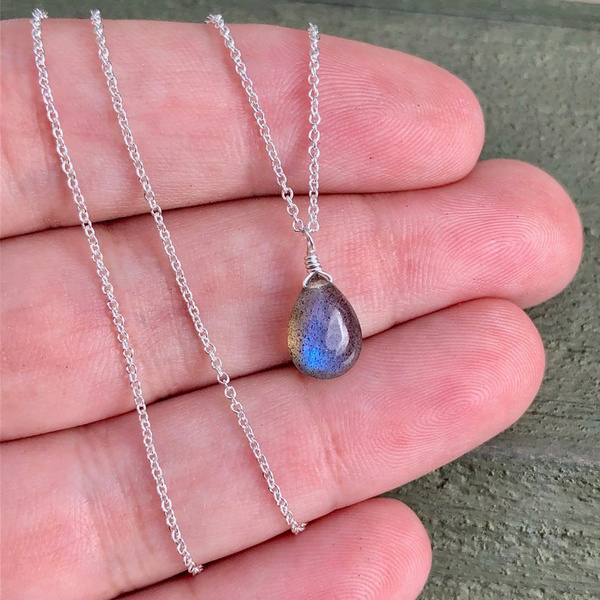 labradorite teardrop pendant