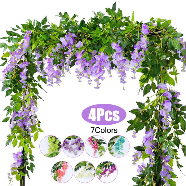 4PCS Artificial 30'' Plastic Trailing Vine Plant Wedding Garland Foliage Ivy