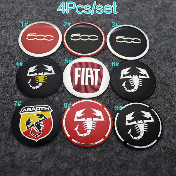 Set Of 4 Hub Caps Accessories For Fiat 500 Abarth 133 Mm, Wheel Hub Cap, Wheel Hub Cover, Rims Center, Hub Cap, Waterproof Wheel Hub Cover