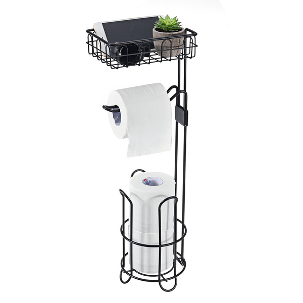 Standing Toilet Paper Holder Organizer Storage Basket Toilet