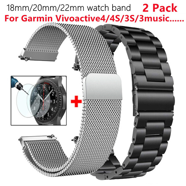 Metal Milanese Strap For Garmin Venu Vivoactive 3 Vivomove HR Watch