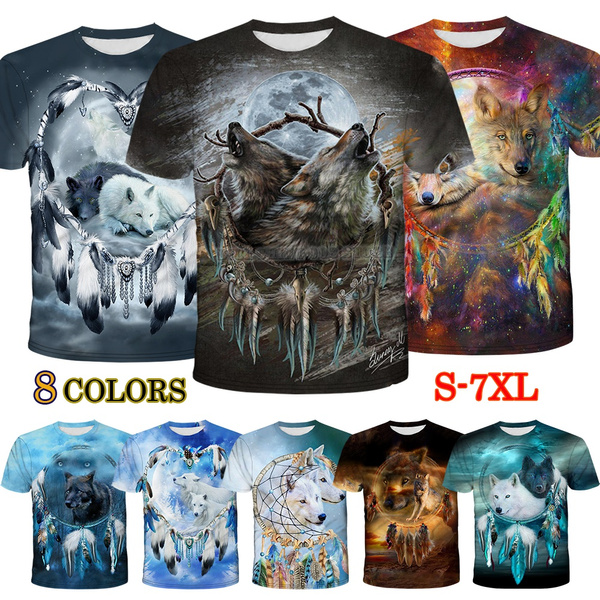3D Wolf Fashion Printed T-Shirts for 