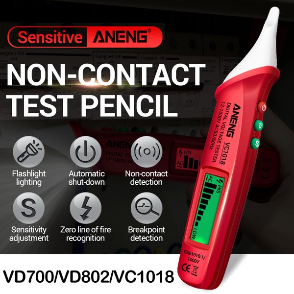 AC/DC Digital LCD Display Multifunctional Voltage Detector Continuity Tester Pen 