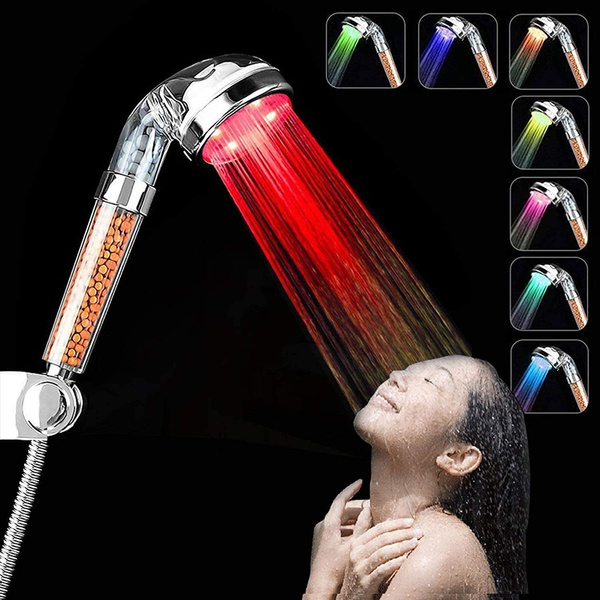 LED Shower Head Color Changing High Pressure Handheld Shower Head with 7 Color Changing Lights