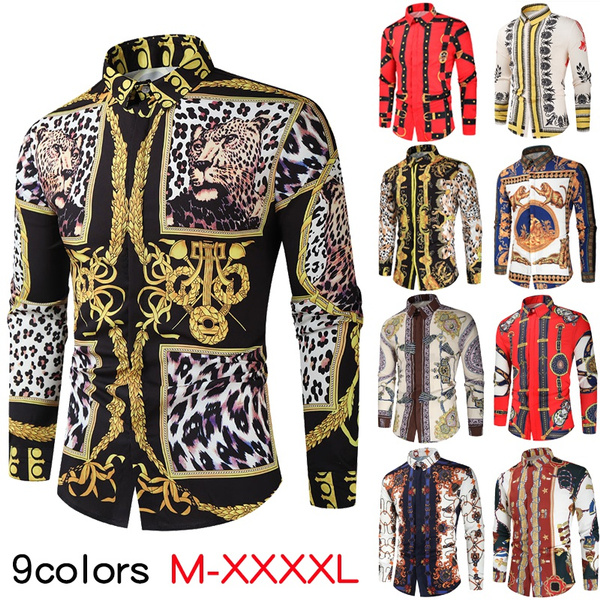 Luxury Royal Shirt Men 2021 Brand Long Sleeve Mens Dress Shirts Baroque ...