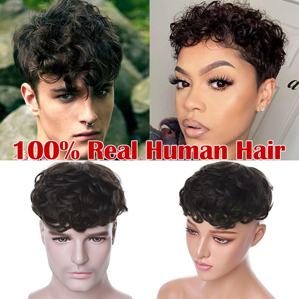 Short curly on sale human wigs