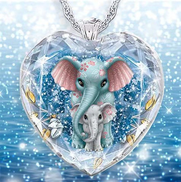 Crystal elephant clearance necklace