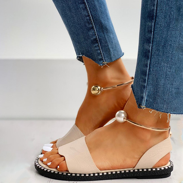 beaded ankle sandals