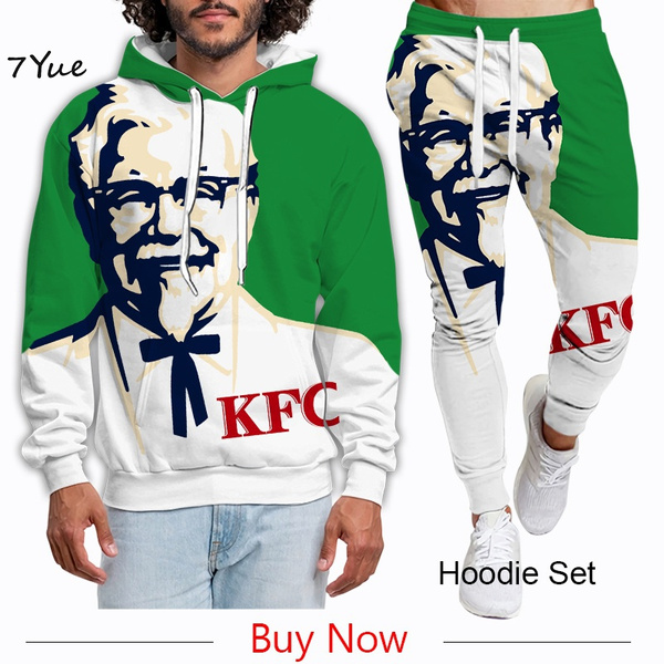 New Sports Suit Green KFC Funny Trousers Set Men Women Casual Hoodies Fashion Jogging Pants Harajuku Style Sports Plus Size Set