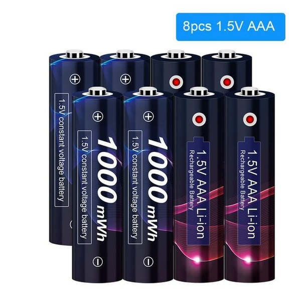 1.5v AAA Lithium Rechargeable Battery 1000mWh AAA Battery 1.5v AAA Li-ion  Rechargeable Batteries AAA 1.5V Rechargeable Battery