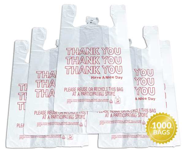  Reli. Plastic Bags Thank You (1000 Count)  White Grocery Bags,  Plastic Shopping Bags with Handles : NOT A BOOK: Industrial & Scientific