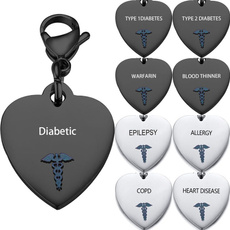 Steel, Heart, diabetic, Key Chain