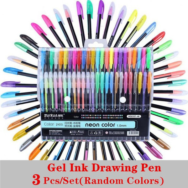 1pc/3pcs/6pcs Gel Pens Set Colored Pen Fine Point Art Marker Pen Unique  Colors for Adult Coloring Books Kid Doodling Scrapbooking Drawing Writing  Sketching Highlighter Pens