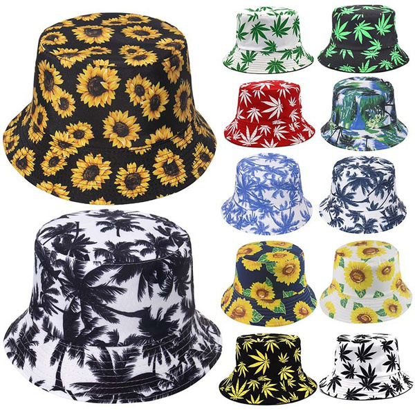 20 Types Summer Fashion Sunflower Print Hats Vintage Canvas