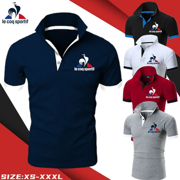 High Quality T-shirt Le Coq Sportif Print Slim Short-sleeved Shirt Polo Shirt | Wish