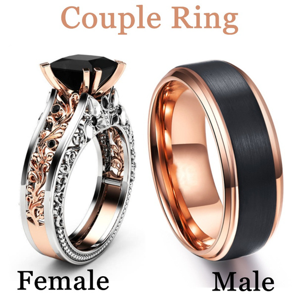 black diamond couple rings