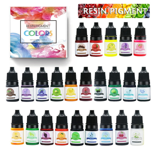 24 Colors Epoxy Resin UV Glue Crafts Pigment Bright Color Non Odor Material  Manual Jewelry Pendant DIY Art Crafts Decor MEC