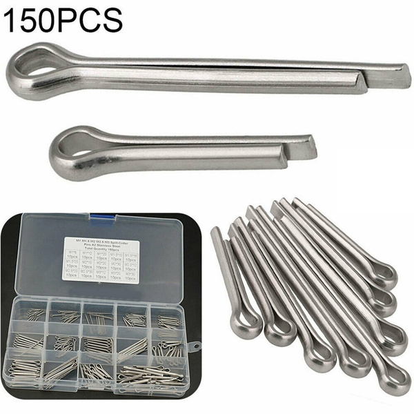 150Pcs/Set Stainless Steel Assorted Split Pin Cotter Pins Popular Sizes Fixings 